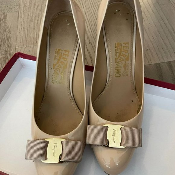 Salvatore Ferragamo 9cm New Bisque Heel (Nude) Size 8 - Picture 1 of 9